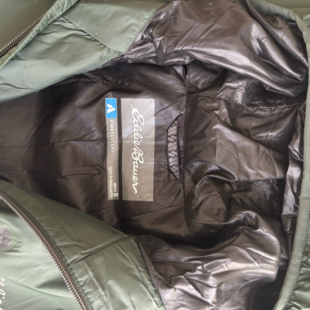 Eddie Bauer First Ascent Men's EverTherm Hooded Down Jacket - Avocado - Size S - Picture 6 of 7